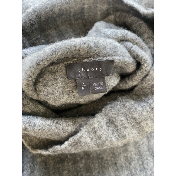 Theory Sweater Womens Size Small Gray Wool Blend Dreeden Avalon Cowl Turtleneck - Picture 3 of 10